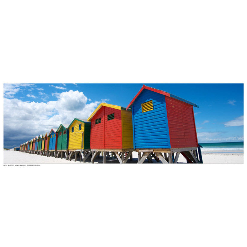 Rainbow Beach Huts Posters by N. Bradfield - FairField Art Publishing
