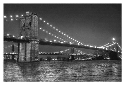 Brooklyn Bridge and Manhattan Bridge, Night by Phil Maier - FairField Art Publishing